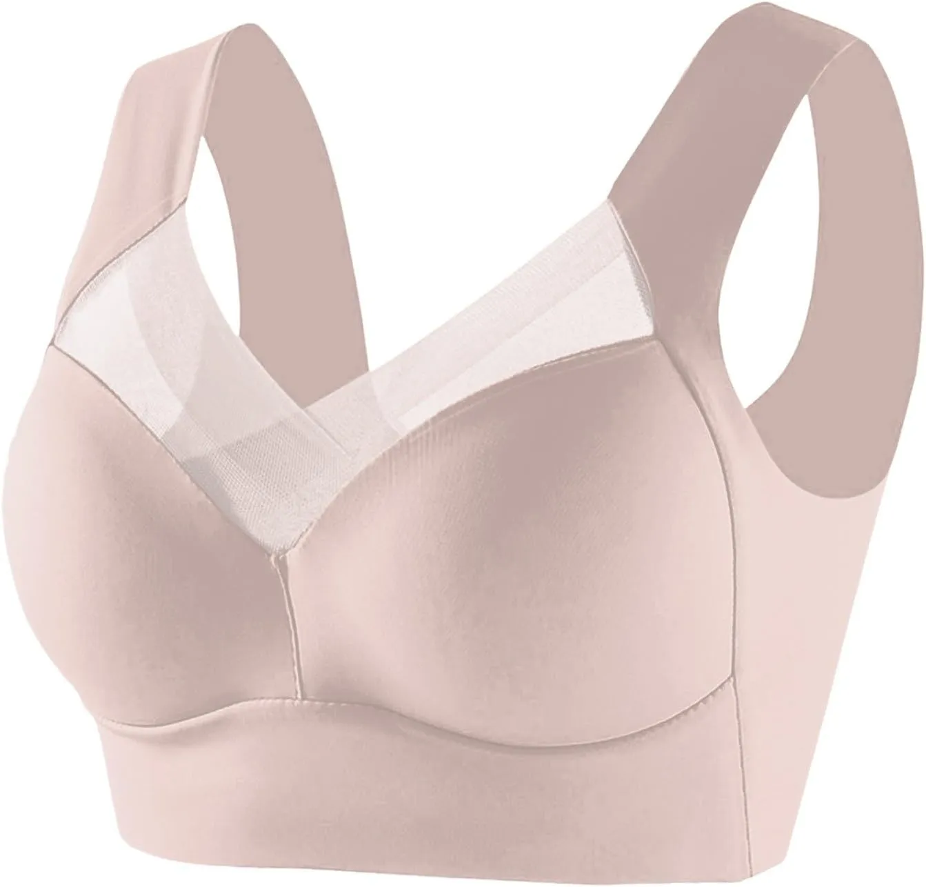 Women's Seamless Bras Wirefree Push Up Bra Full Coverage Gathering Bra Comfortable Bralettes with Support Everyday Bra