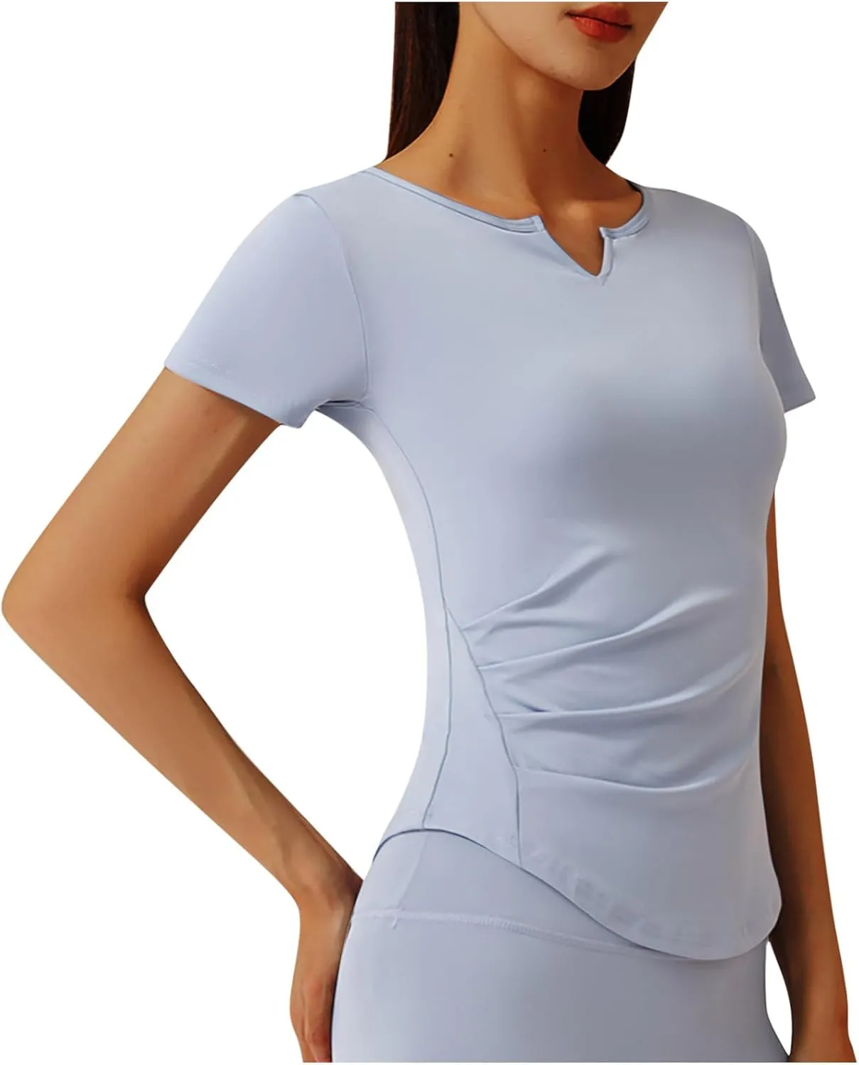 Womens Short Sleeve T-Shirts Casual Crewneck Quick Dry Athletic Running Workout Rash Guard Tops Summer Basic Tennis Tees