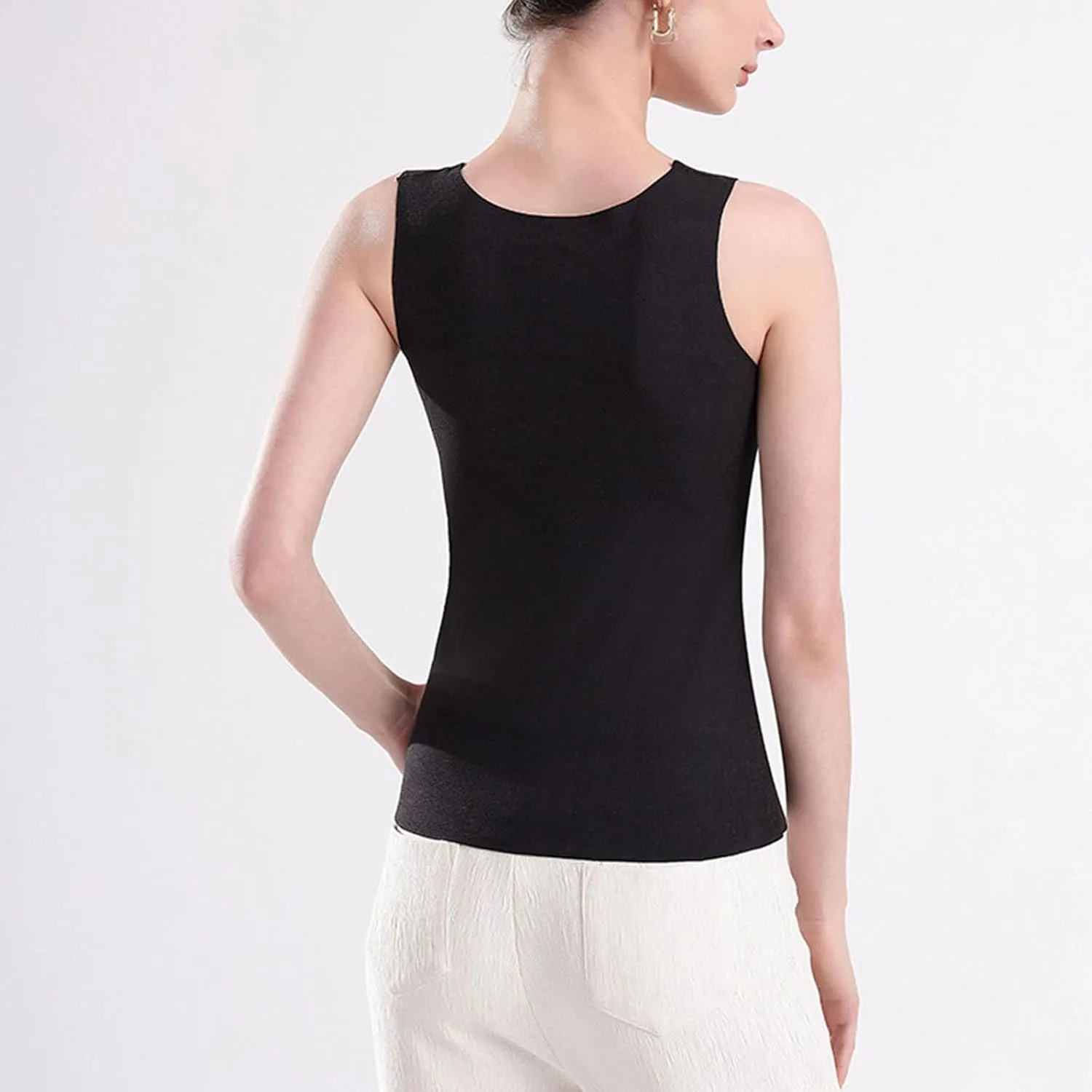 Womens Sleeveless Thermal Tank Tops Comfy Lace Warm Camisole Basic Thin Comfy Underwear Fall Baselayer V Neck Vest