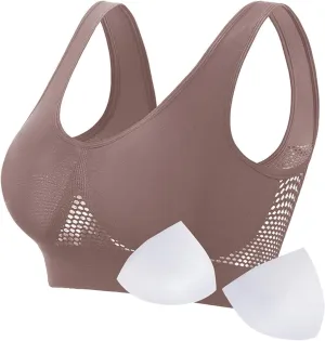 Women's Sports Bra Breathable No Wire Everyday Bras Soft Support Breathable Medium Support Mesh Bras