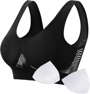 Women's Sports Bra Breathable No Wire Everyday Bras Soft Support Breathable Medium Support Mesh Bras