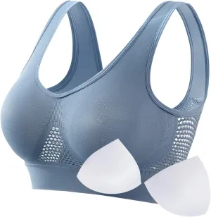 Women's Sports Bra Breathable No Wire Everyday Bras Soft Support Breathable Medium Support Mesh Bras