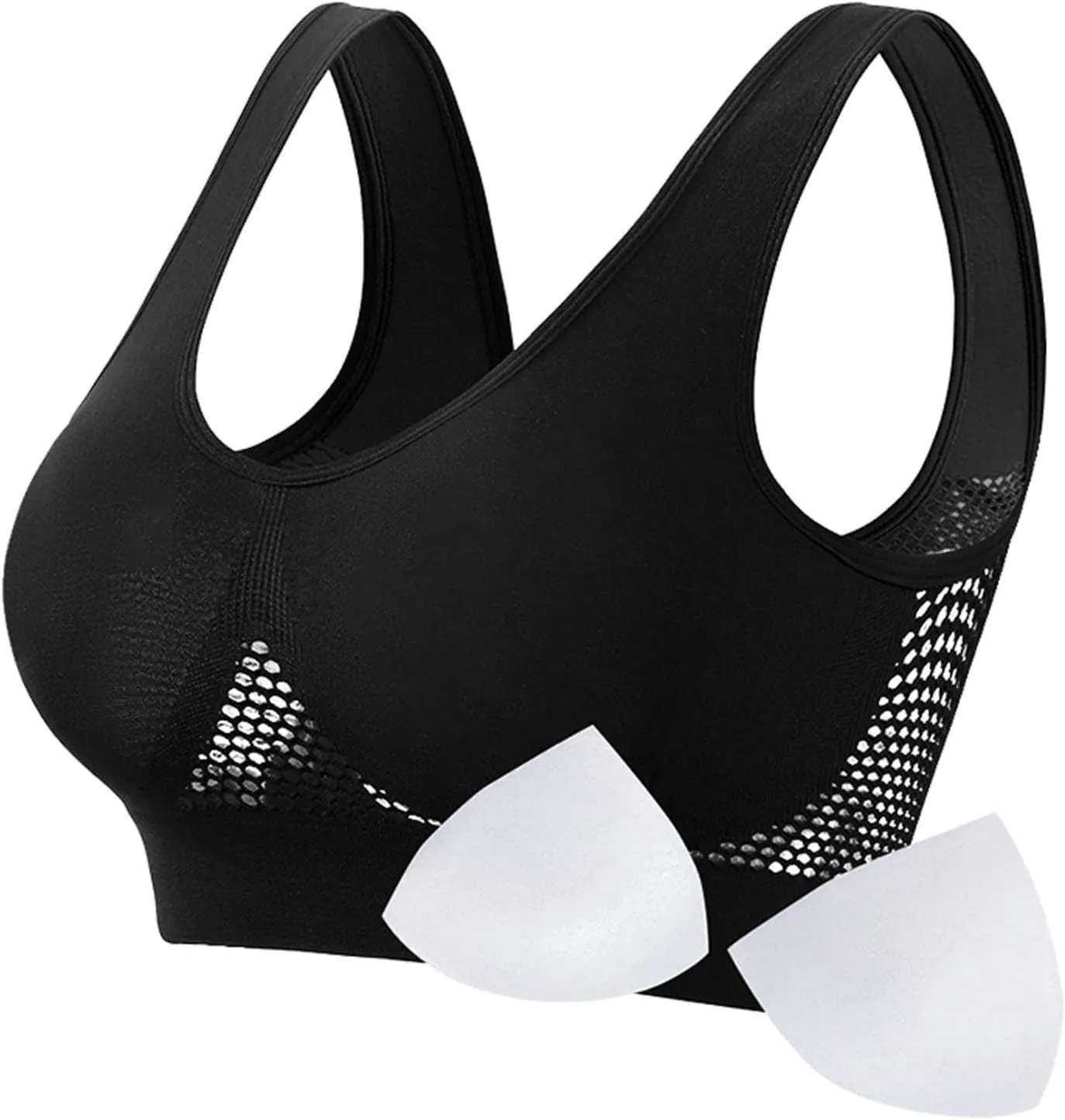 Women's Sports Bra Breathable No Wire Everyday Bras Soft Support Breathable Medium Support Mesh Bras