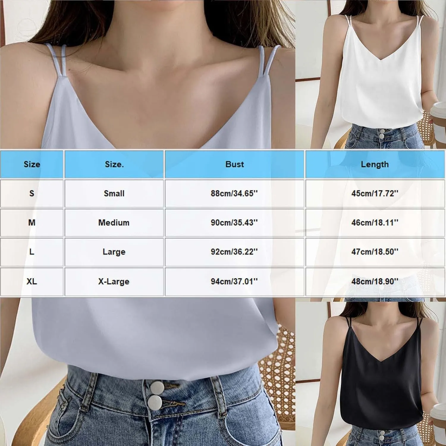 Women's Summer Chiffon Tank Tops Solid V Neck Sleeveless Cami Blouses Trendy Shirts Casual Loose Beach Vacation 2025