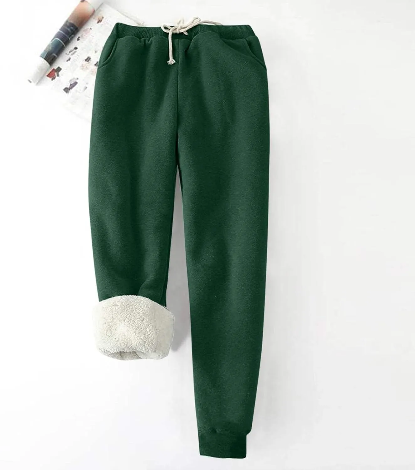 Women's Warm Sherpa Lined Athletic Sweatpants Jogger Fleece Pants