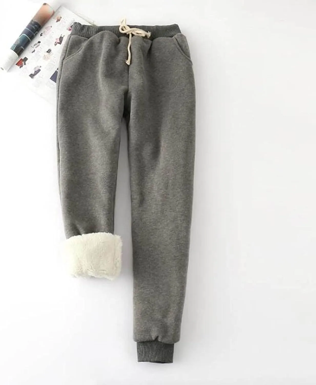 Women's Warm Sherpa Lined Athletic Sweatpants Jogger Fleece Pants