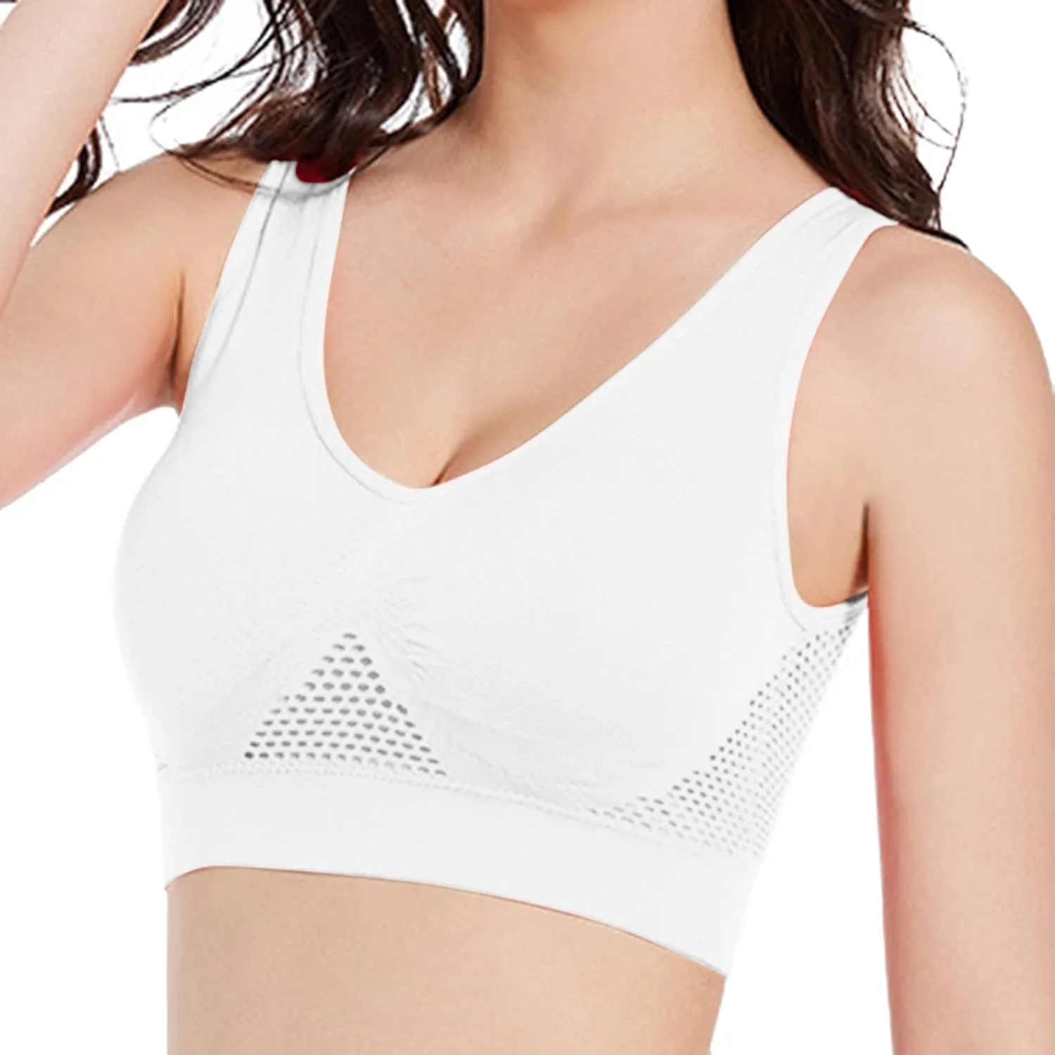 Women's Wireless Bra Breathable Anti-Sagging Breasts Sports Bras Comfort Wireless Bra Breathable Lift Up Air Bra