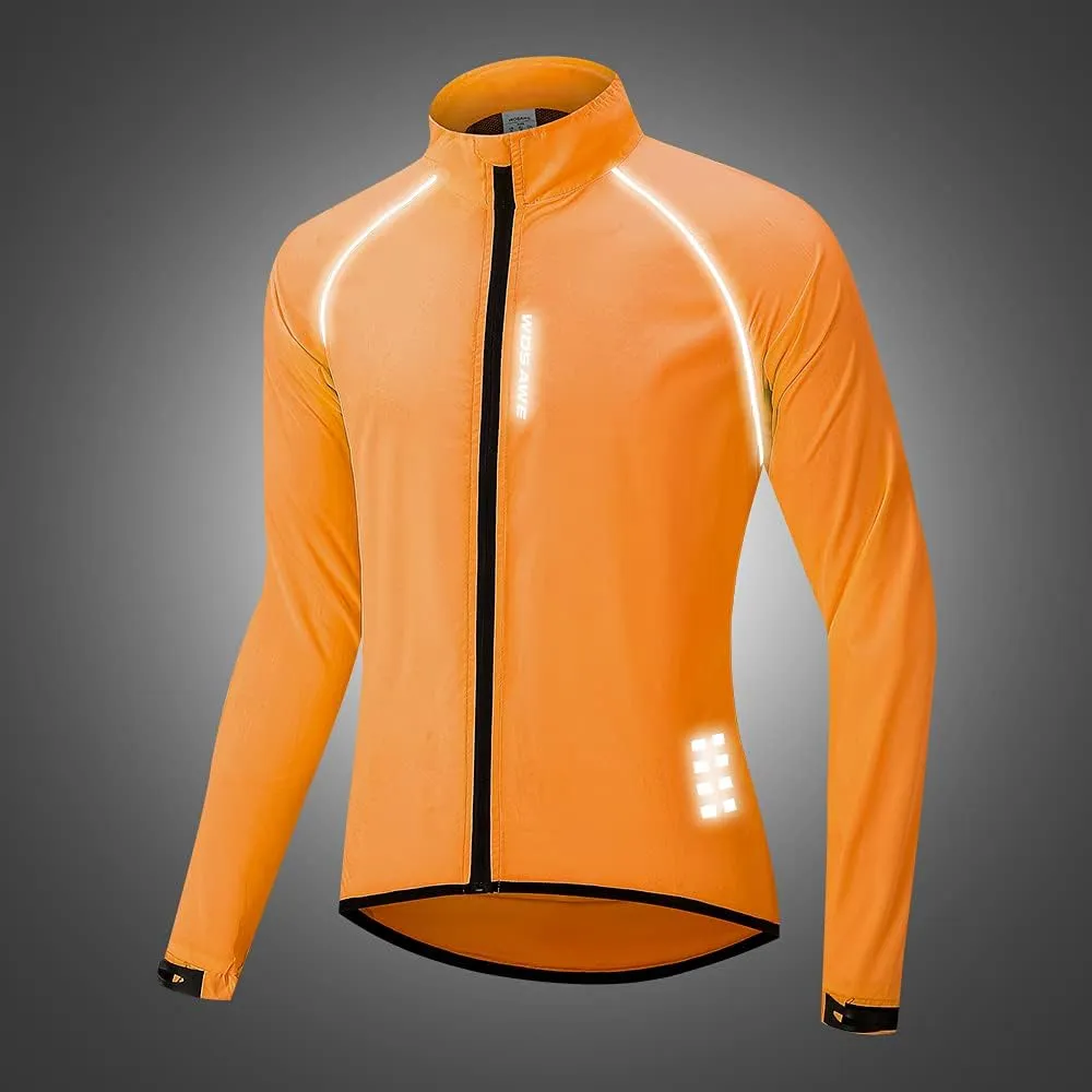 WOSAWE Men's Cycling Wind Jacket Reflective Ultralight Windbreaker