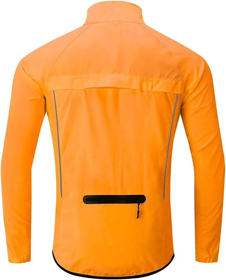 WOSAWE Men's Cycling Wind Jacket Reflective Ultralight Windbreaker
