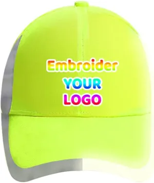YOWESHOP Baseball Cap Safety Hat with Reflective Strip Sun Hat Customize Logo