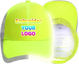 YOWESHOP Baseball Cap Safety Hat with Reflective Strip Sun Hat Customize Logo