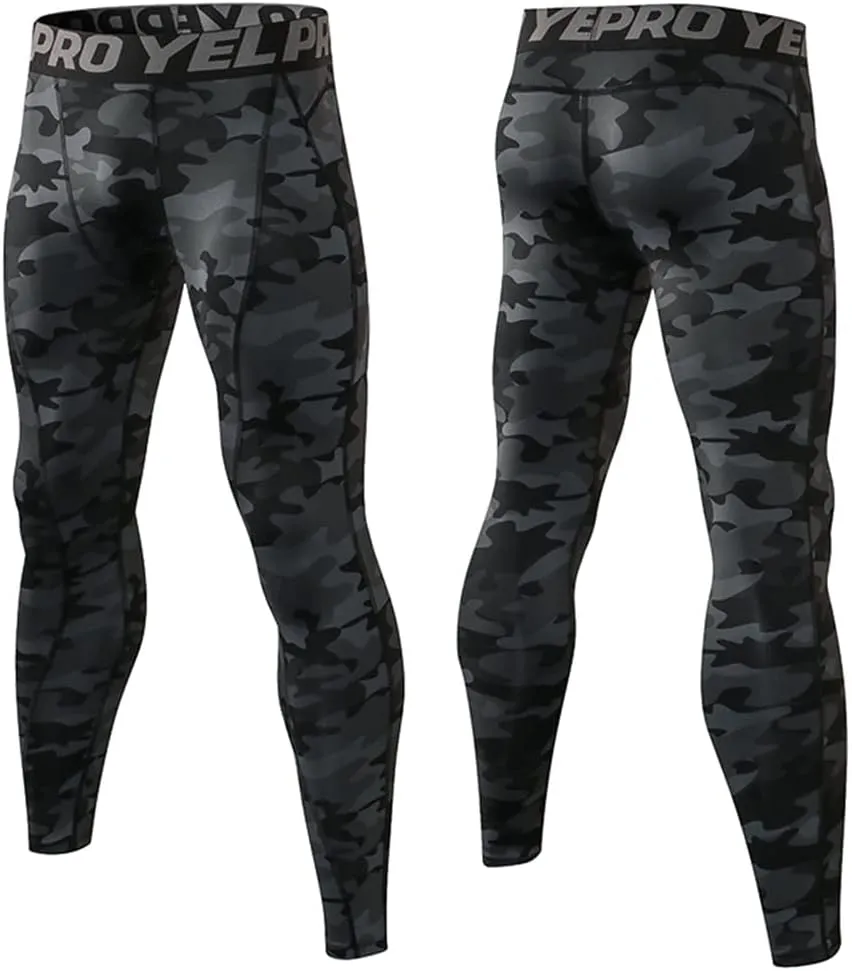 Yuerlian Men's Compression Pants Cool Dry Baselayer Tights Leggings