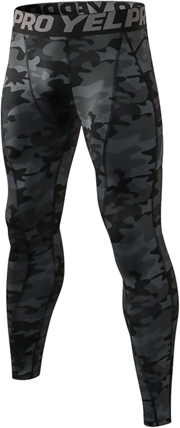 Yuerlian Men's Compression Pants Cool Dry Baselayer Tights Leggings
