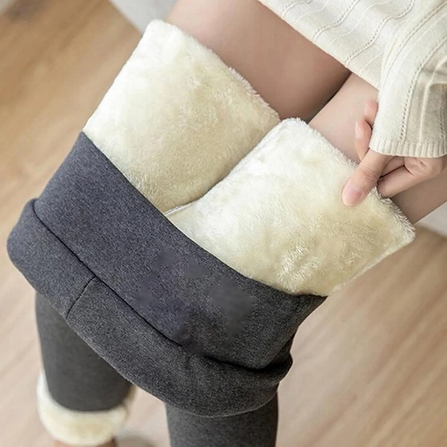 ZEFOTIM Thermal Leggings for Women Thermals Outdoor Thick Pants Thermal Soild High Waist Winter Tights