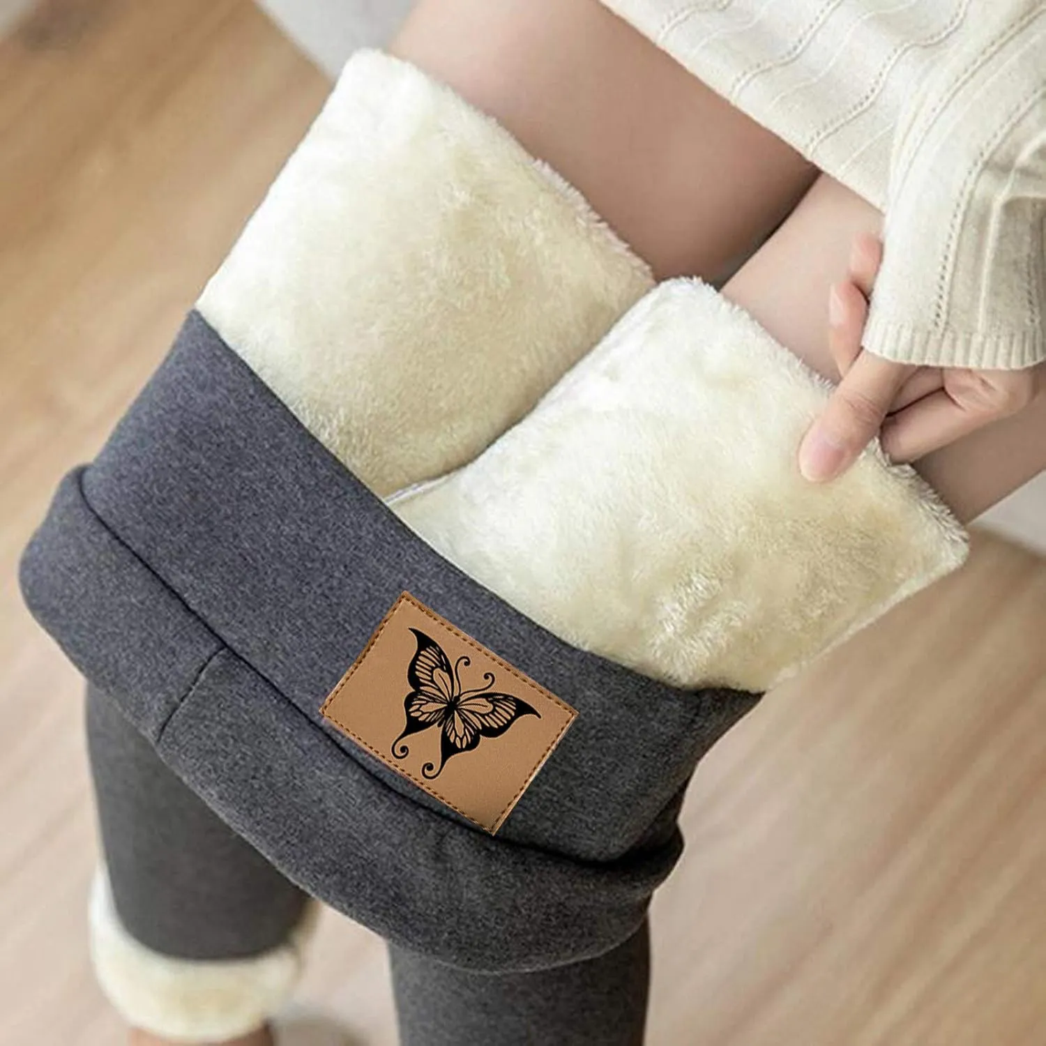 ZEFOTIM Thermal Leggings for Women Thermals Outdoor Thick Pants Thermal Soild High Waist Winter Tights