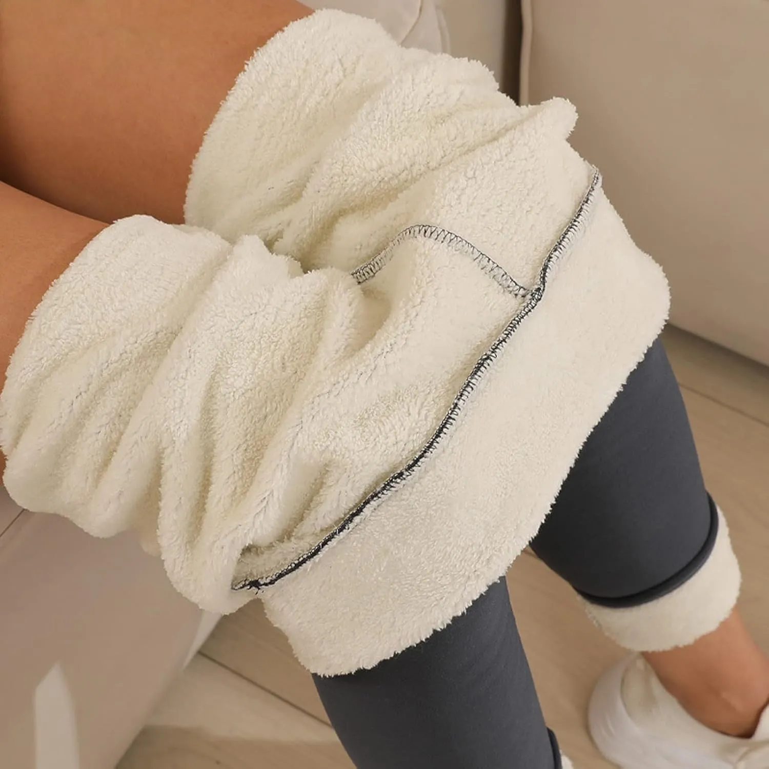ZEFOTIM Thermal Leggings for Women Thermals Outdoor Thick Pants Thermal Soild High Waist Winter Tights